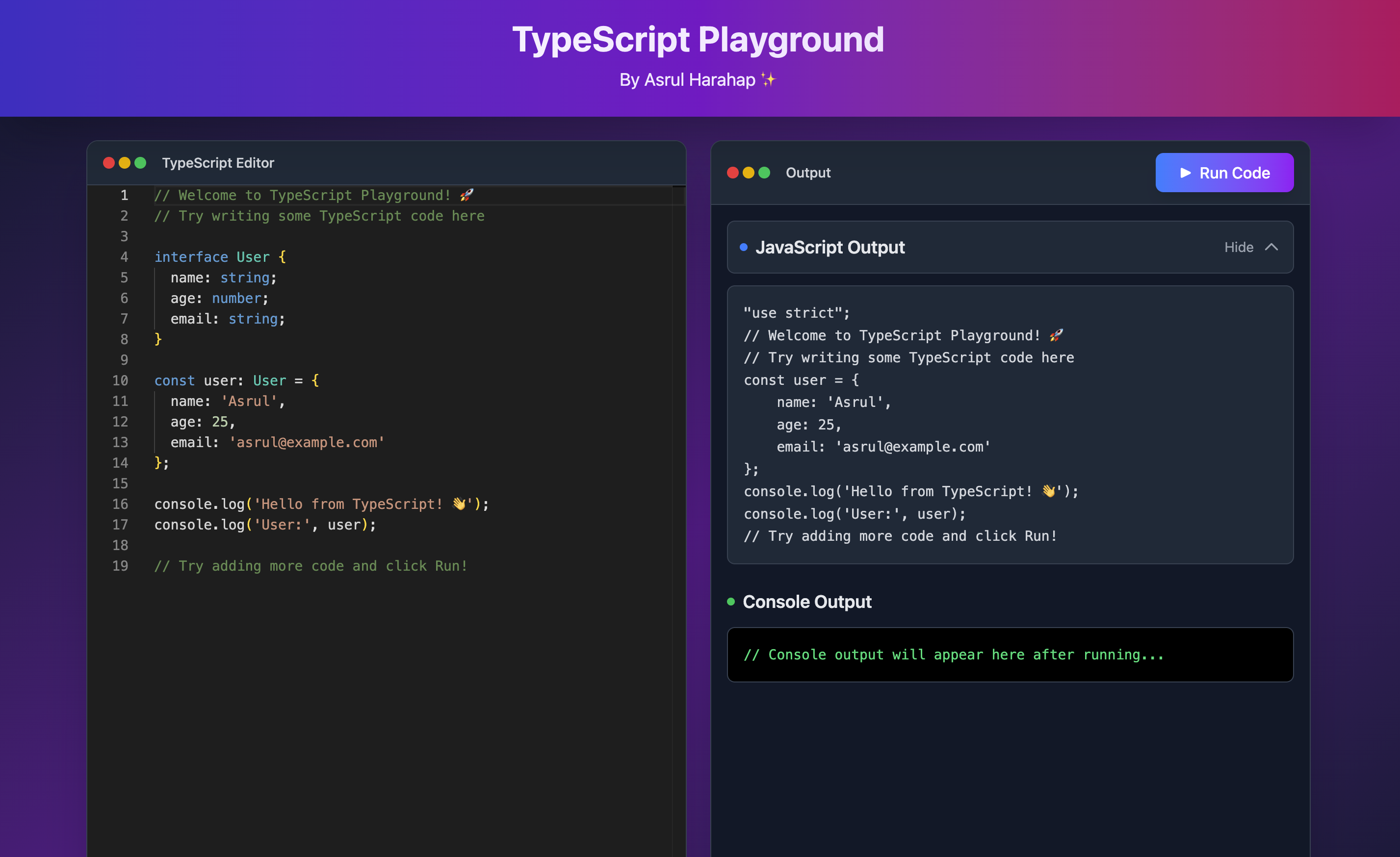 TypeScript Playground & Docs